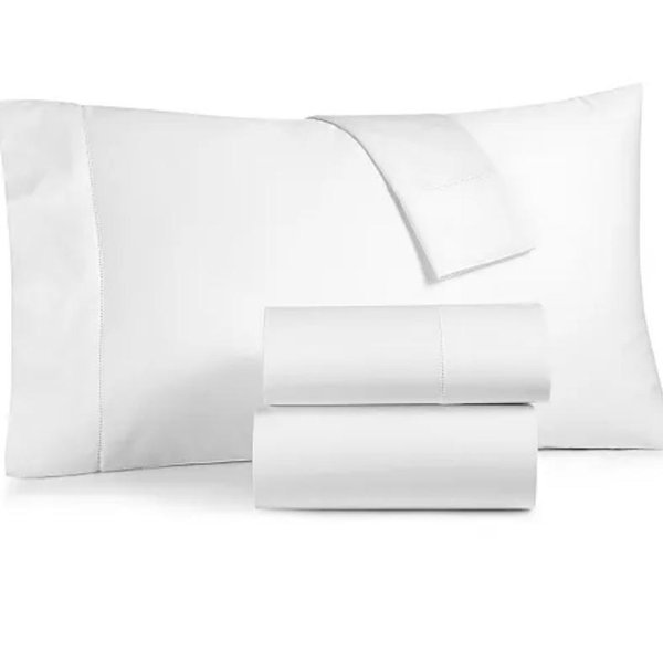 Solid 550 Thread Count 100% Cotton 4-Pc. Sheet Set, Full, Exclusively at Macy’s