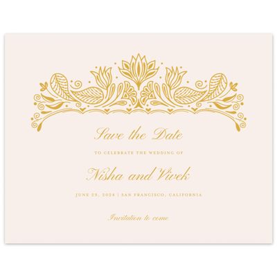 Beige Elegant Wedding Digital Save the Date - Taneja Landscape