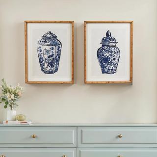 2-Piece Ginger Jar Framed Wall Decor Set