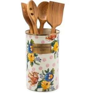 Floral Enamelware Utensil Holder