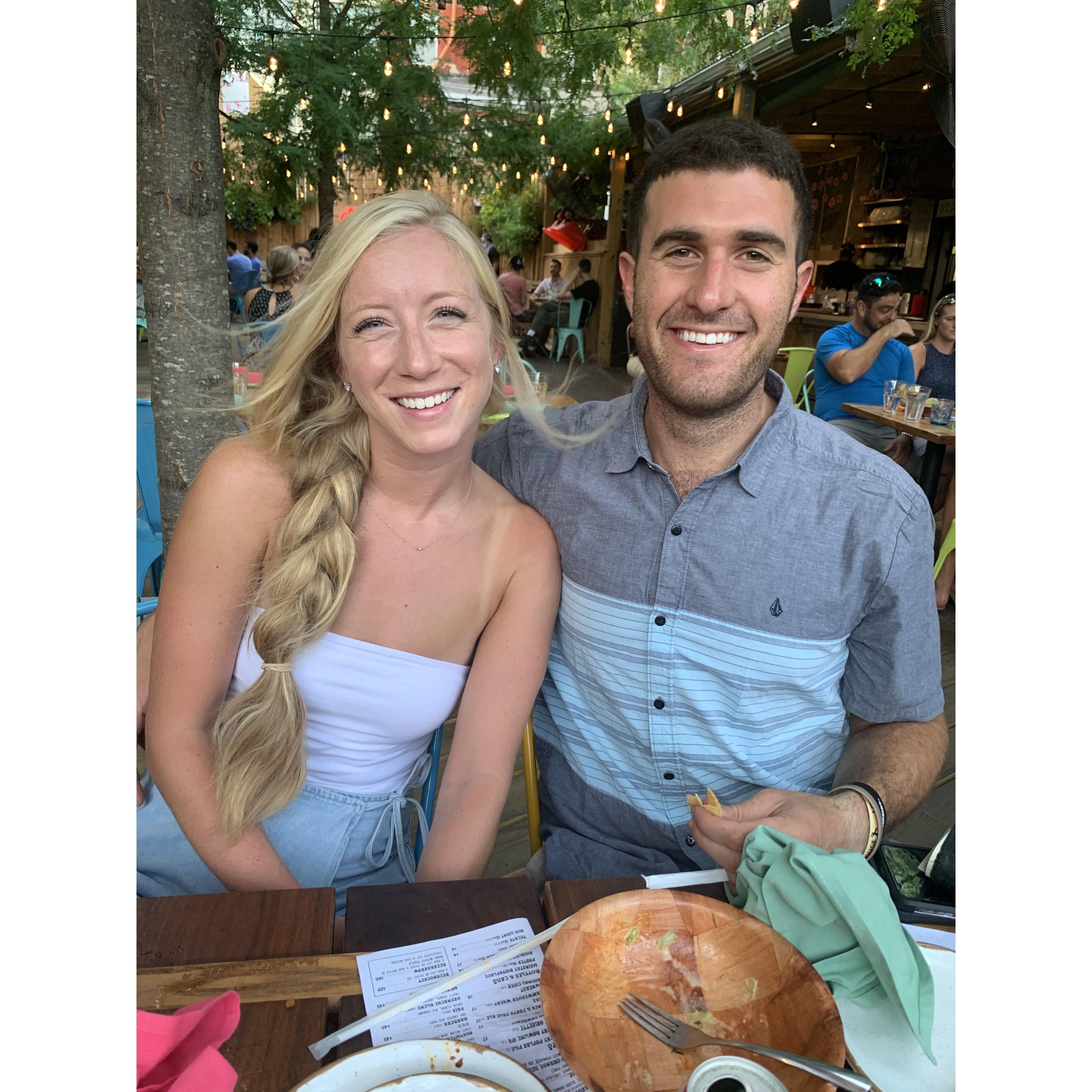 Our first actual "date" at a restaurant post-Covid times! (& Dan met Erika's sister for the first time!)