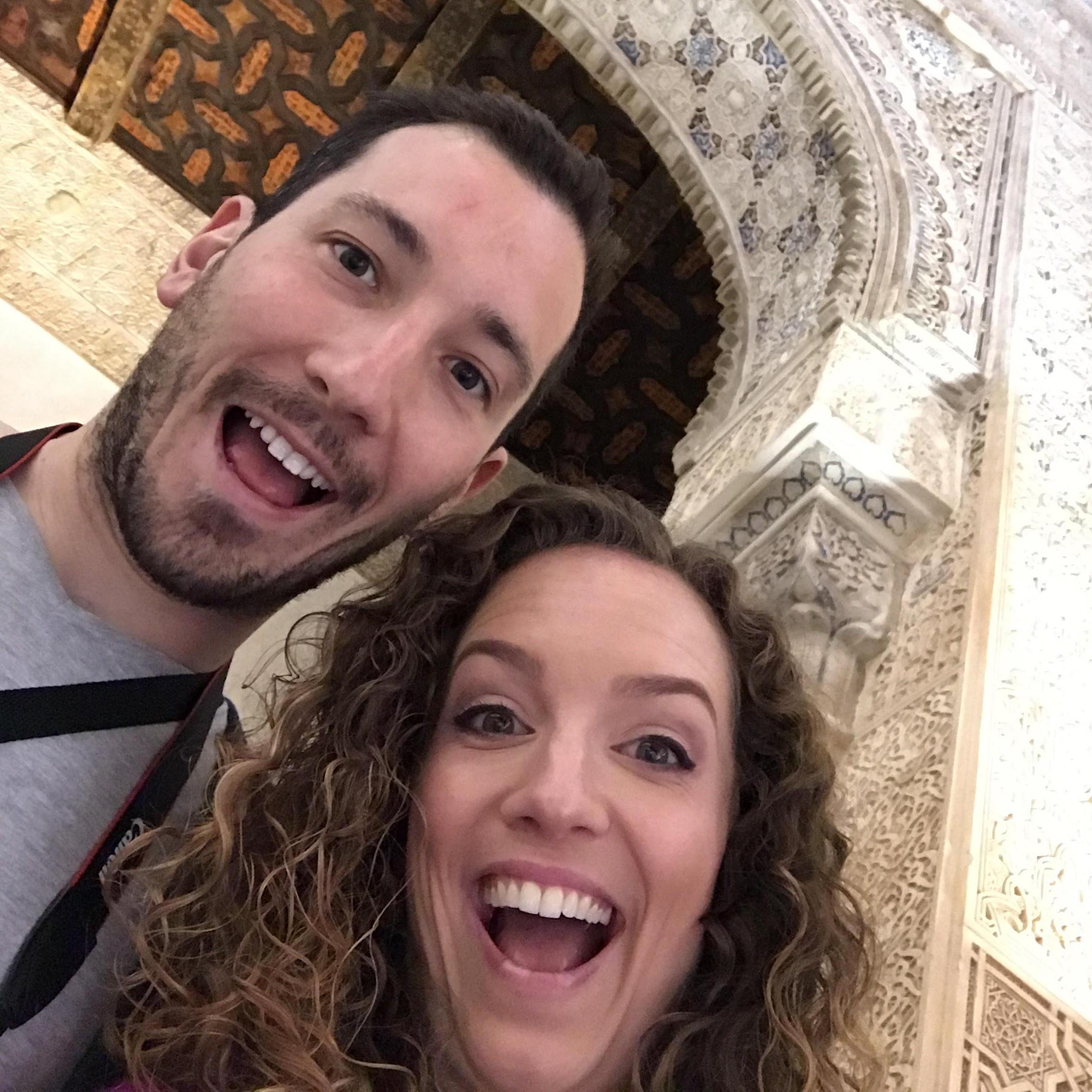 Being goofs in the Moorish castle, Granada.