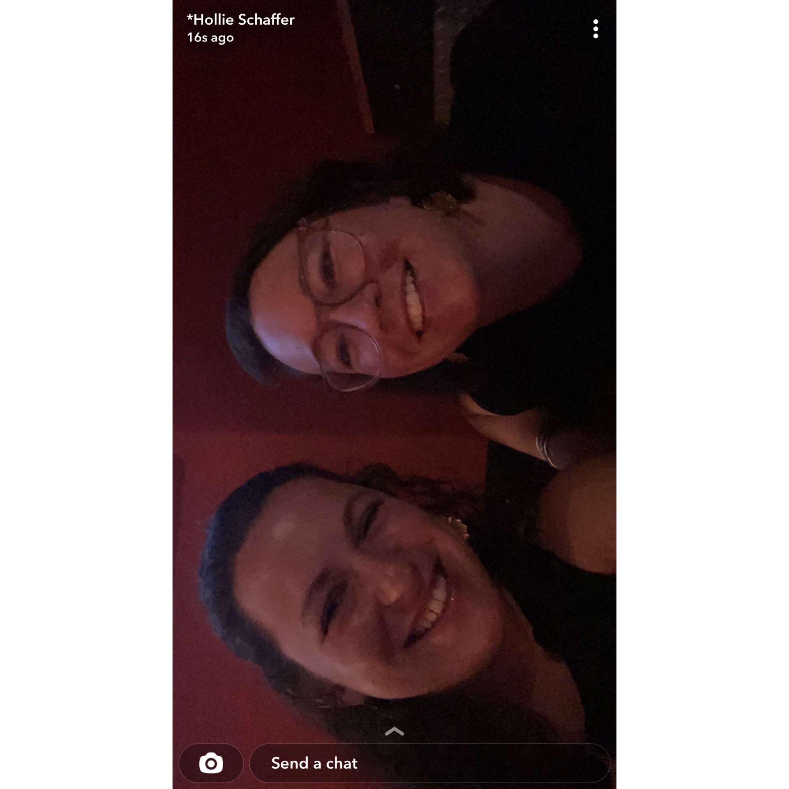 When we thought we were going on a fancy date but ended up eating on the edge of the stage at karaoke. Hollie did not appreciate being volunteered to sing Hakuna Matata.