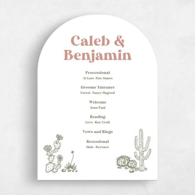 White Arch Wedding Program - Avondale