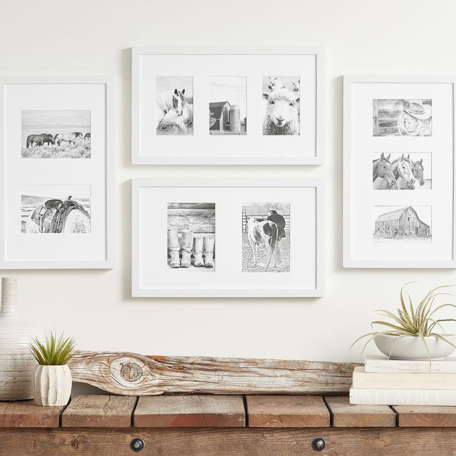 Wood Gallery Frame, 11"x18" Overall (2 Multi, 3 Multi Opening) - White