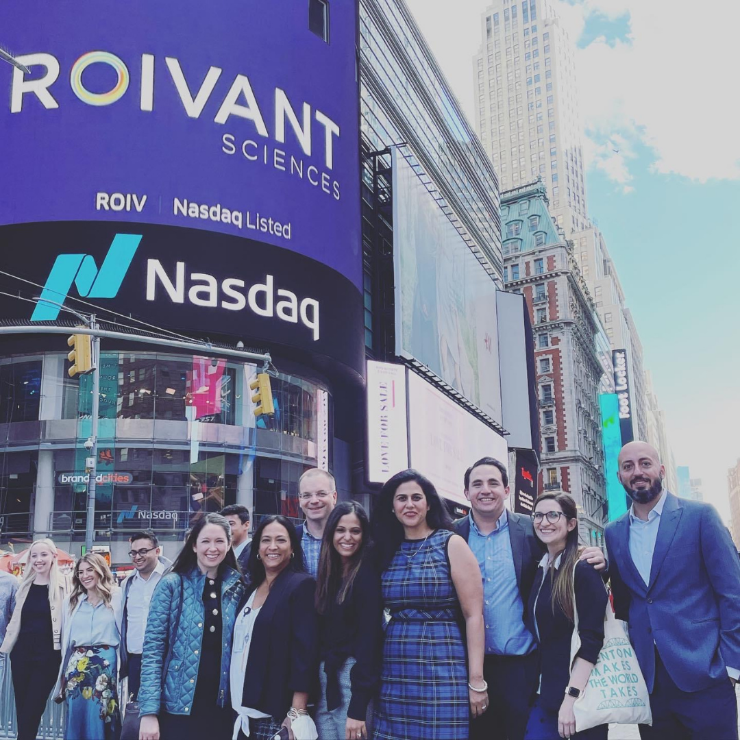 October 2021, Times Square, New York, NY: Celebrating Roivant's IPO!