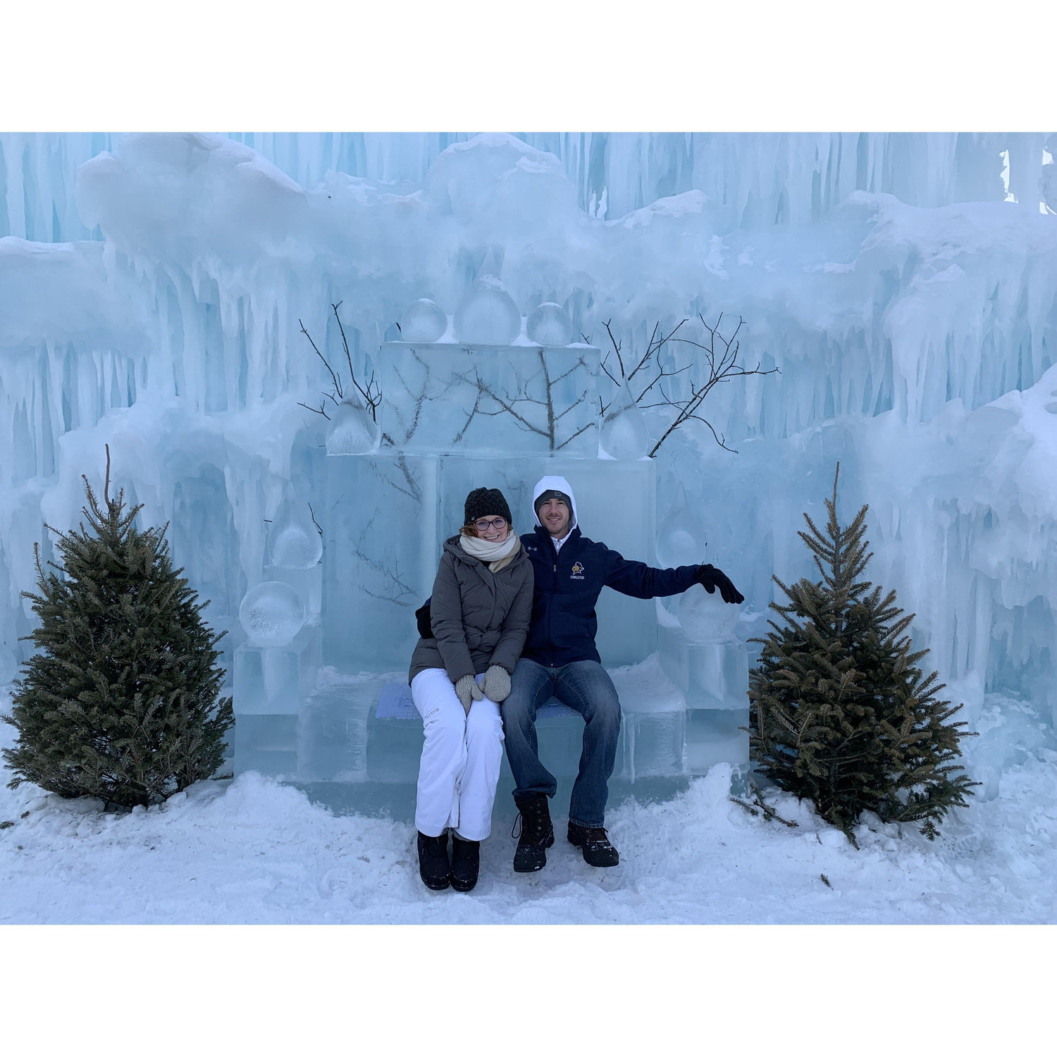 Celebrating our first Valentine's together at an ice castle