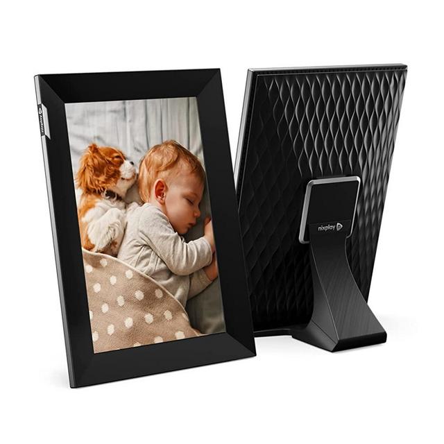 Nixplay 10.1 inch Touch Screen Digital Picture Frame with WiFi (W10K) - Black-Silver - Unlimited Cloud Photo Storage - Share Photos and Videos Instantly via Email or App - Preload Content