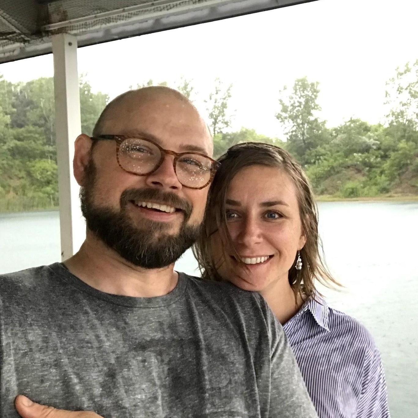 We spent a great deal of our time in Illinois at beautiful parks; here we are on a lake, caught in a sudden downpour