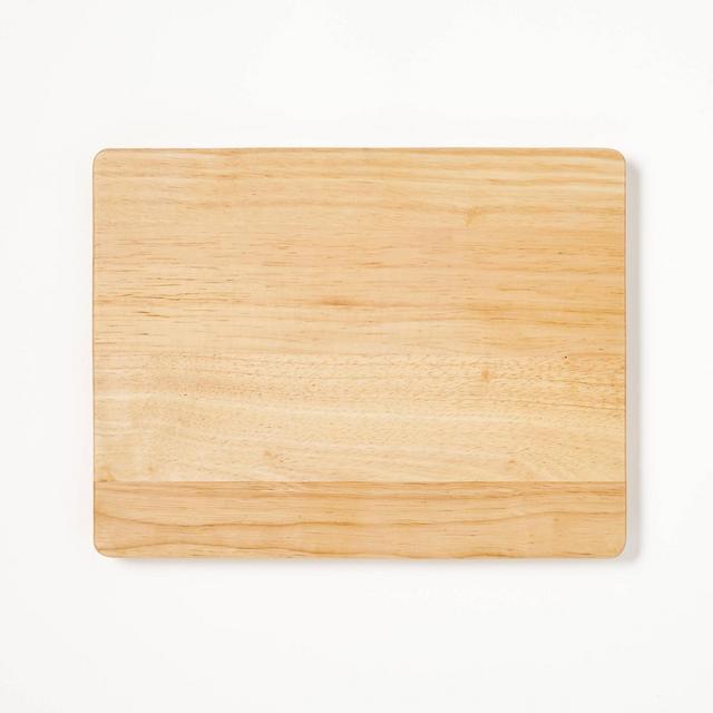 10"x13" Nonslip Rubberwood Cutting Board Natural - Figmint™