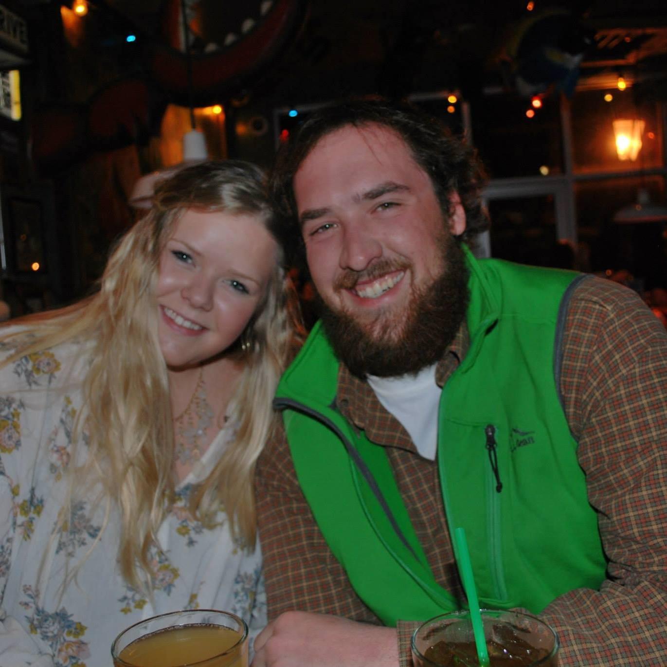 Dinner at Geddy's in Bar Harbor our first snowy Maine winter together.