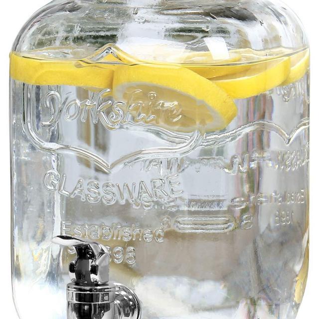 Estilo EST3071 Glass Beverage Drink Dispenser With Leak Free Spigot, 1 Gallon, Clear