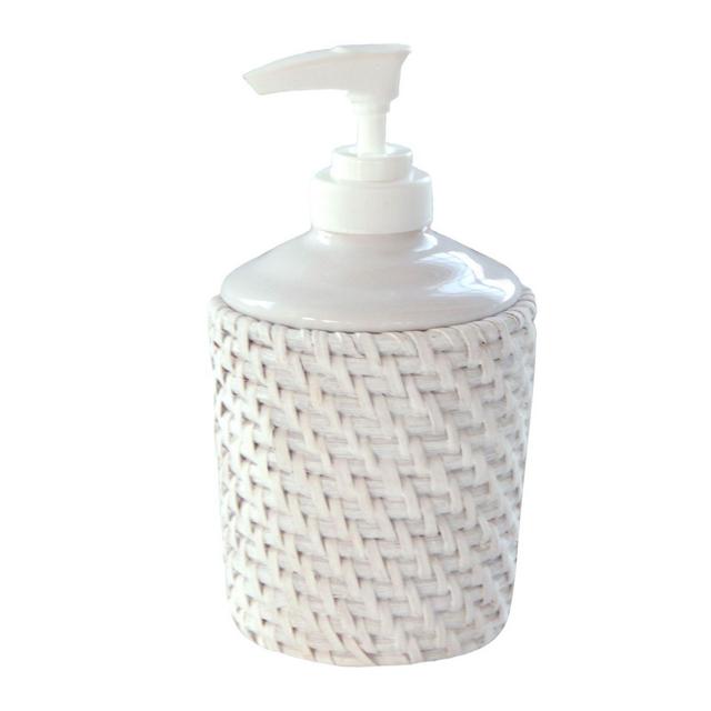Caribbean White Rattan Lotion Dispenser