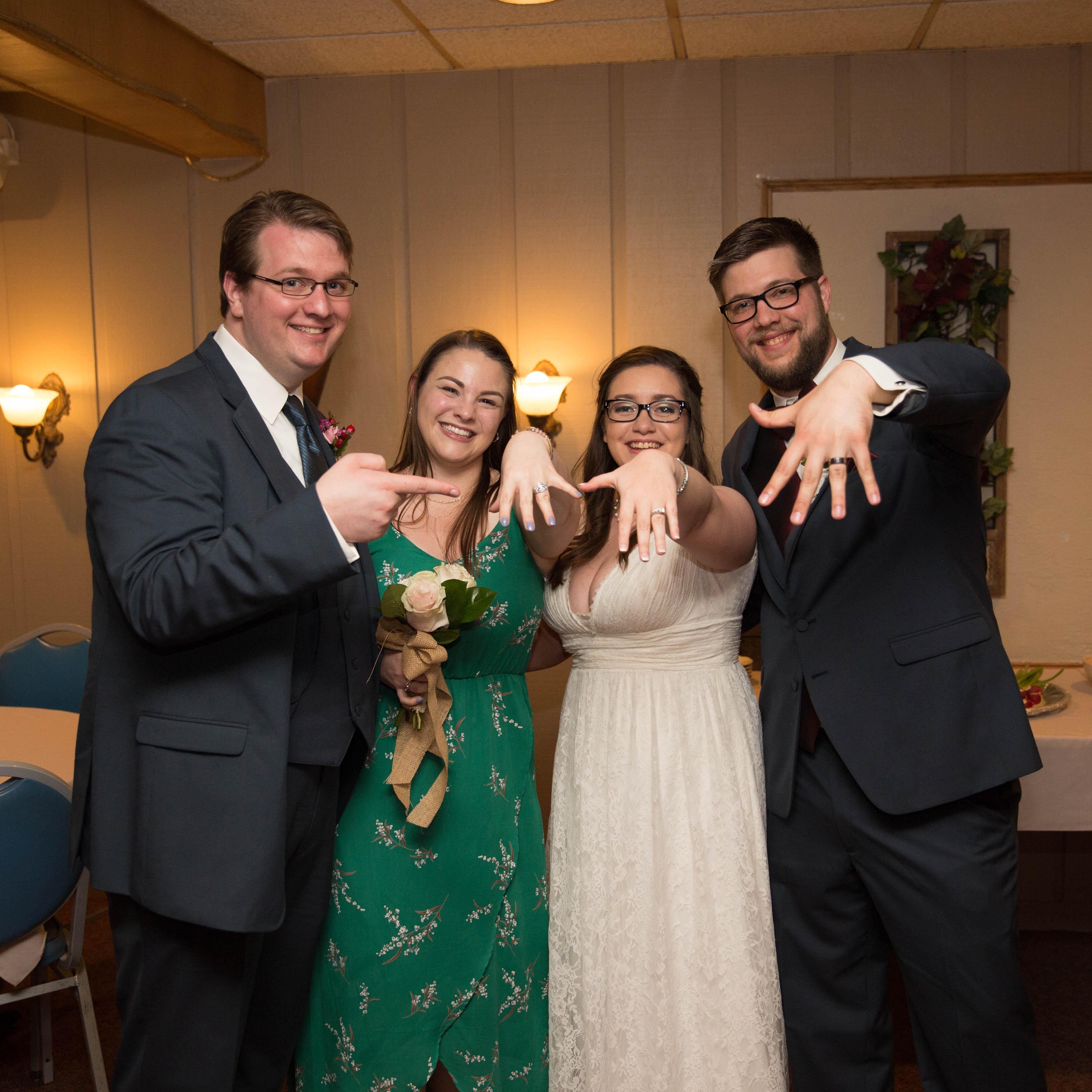 Mark and Shani put rings on it and then helped Matt put a ring on it!