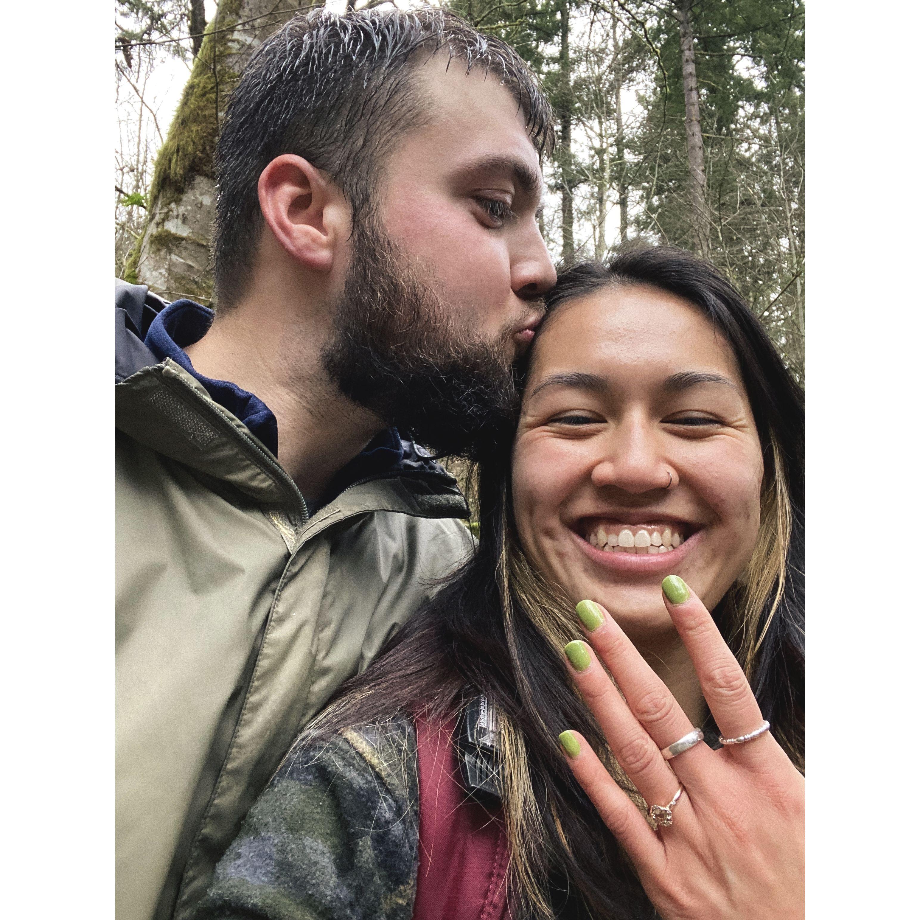 ~ January 6, 2024 ~ Derek and Kassie went to Little Marshal Falls in Eatonville! What a great day saying yes to forever!
