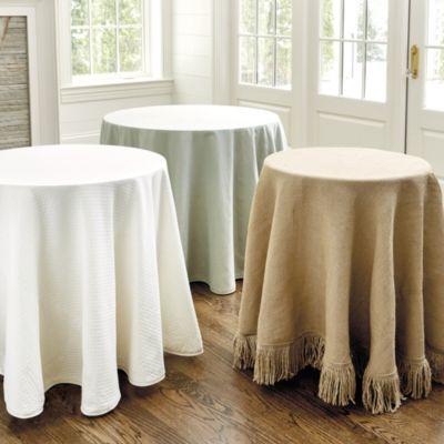 Fringed Burlap Tablecloth