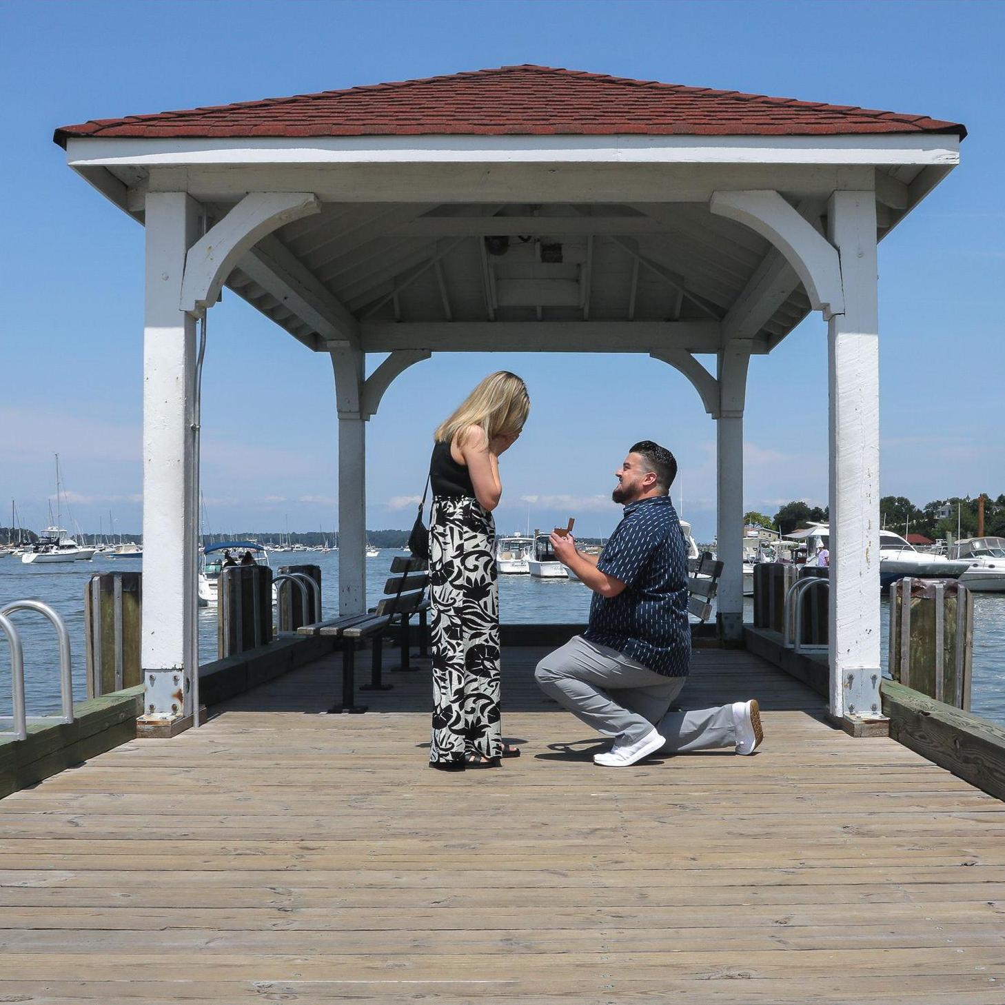 Thomas asked Cynthia to marry him at the northport  harbor!