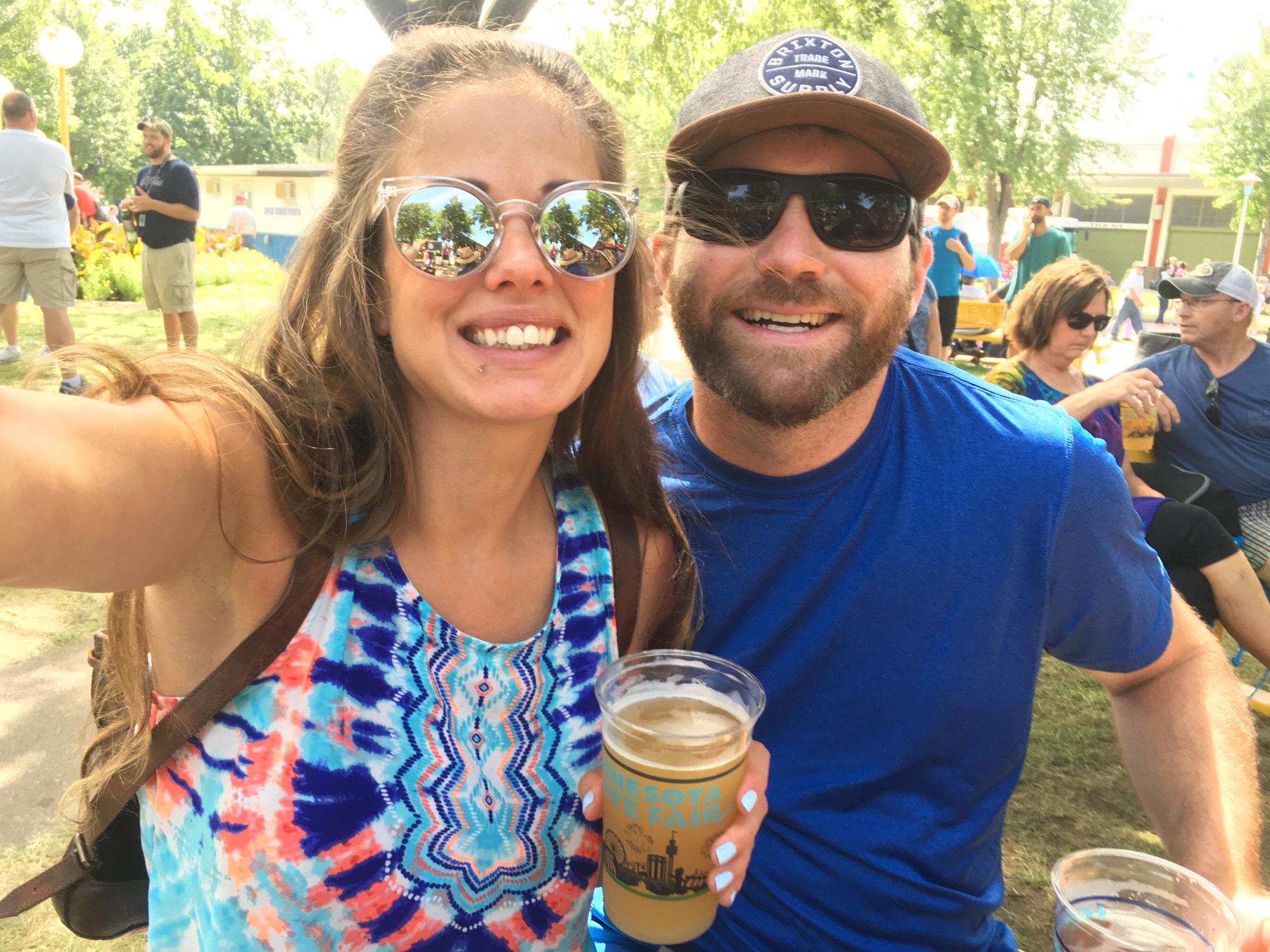 Minnesota state fair, nothing better than beer and cheese curds!!