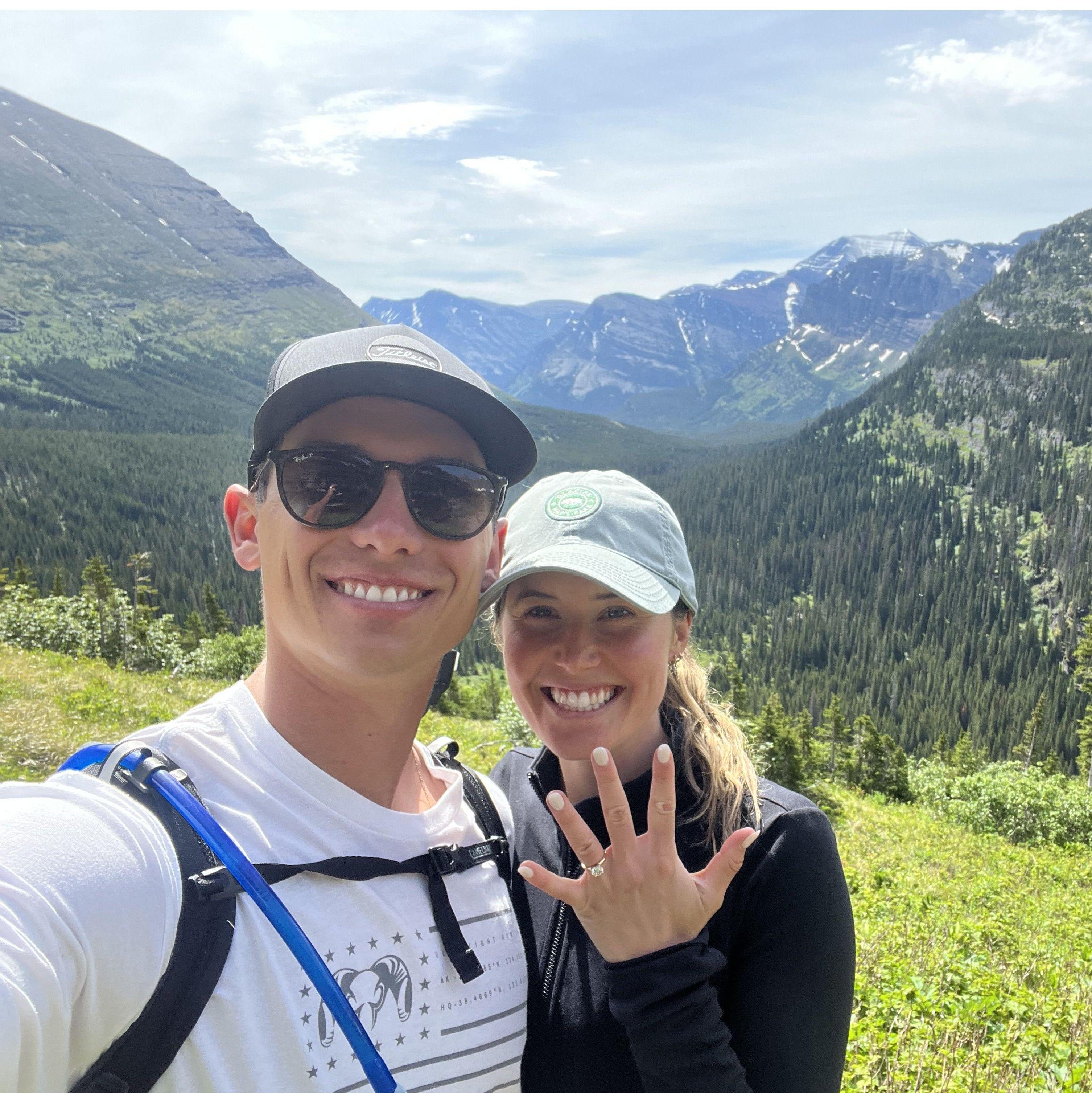 Where Grant popped the question in Glacier National Park