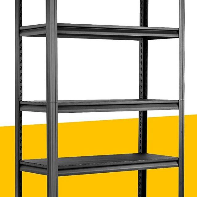 Raybee 72" Heavy Duty Shelving Metal Storage Shelves for Garage, 5 Tier Adjustable Steel Shelving Unit with 2000 LBS Weight Capacity, Utility Racks for Storage, 31.5” W x 16.5” D x 72” H, Black