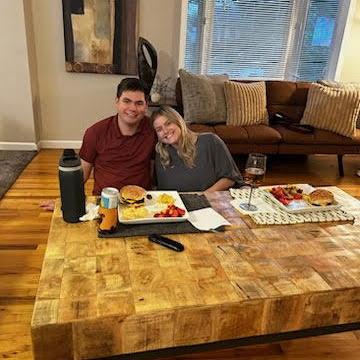 first meal with both families in our new home!