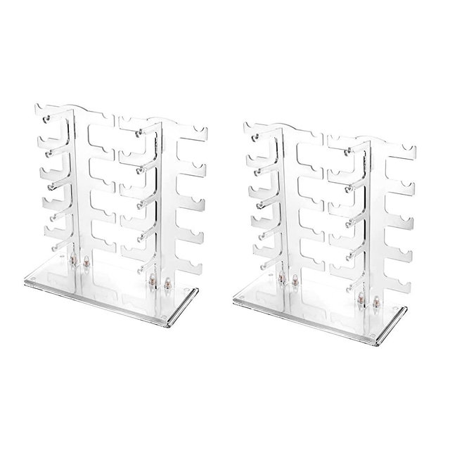 Lamoutor 2Pcs Sunglasses Rack Holder Glasses Display Stand Transparent