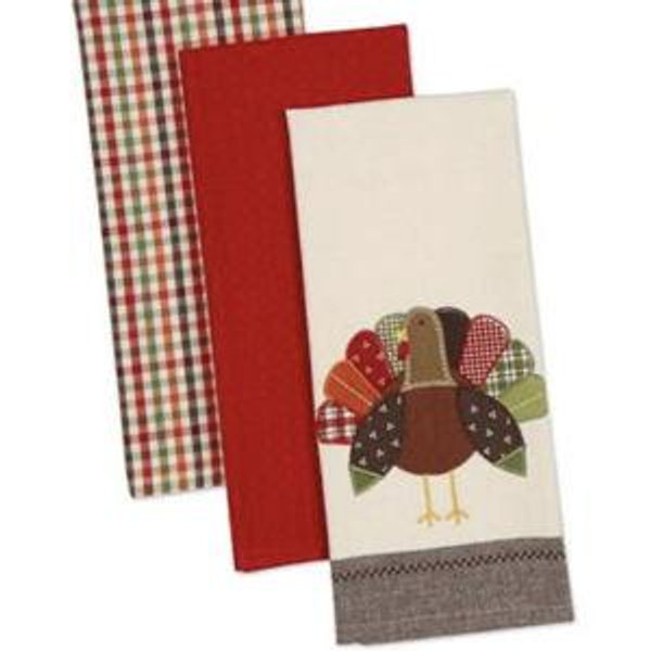 DII Assorted Fall Embroidered Dishtowel (Set of 3)
