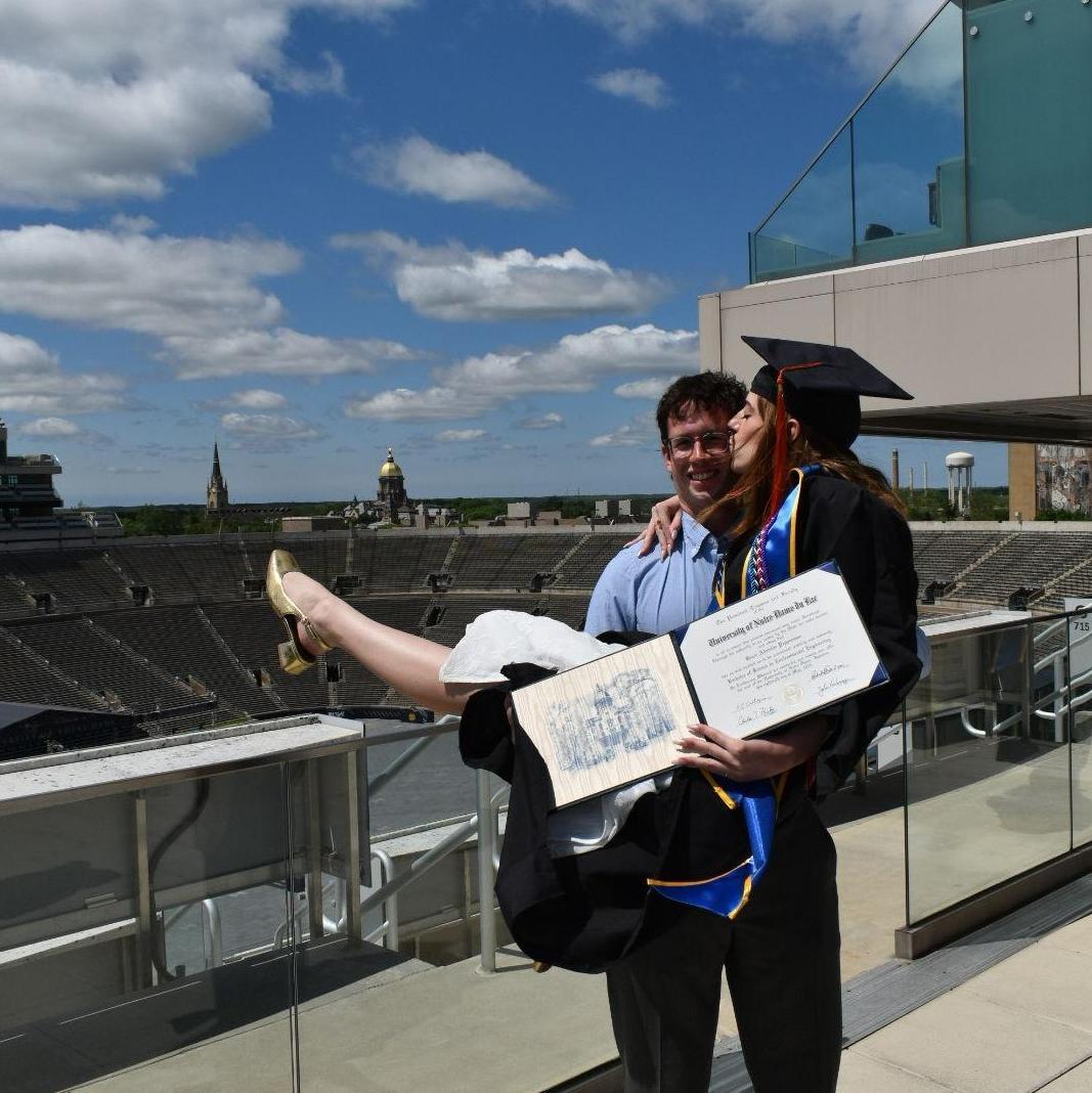 John-Luc and Grace after her Diploma Ceremony for the University of Notre Dame. He is her invaluable number one supporter!