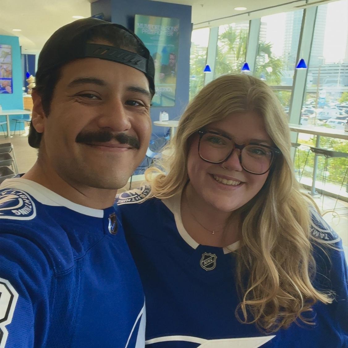 Matching jerseys 💙🤍