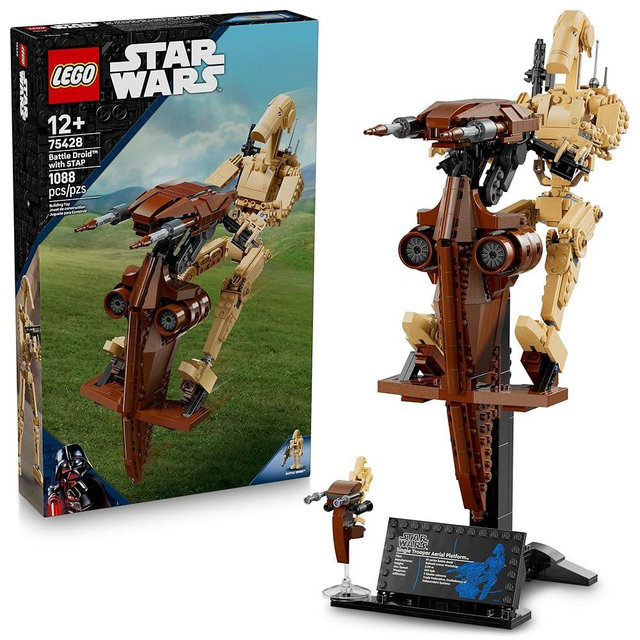 LEGO Star Wars: The Phantom Menace Battle Droid with STAP - Building & Learning Toy for Boys & Girls, Ages 12+ - Star Wars Toy & Model Kit - Gift Idea for Kids - 75428