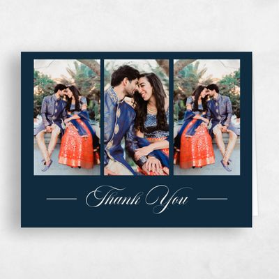 Deepest Teal, Blue Wedding Thank You - Grazio Multiphoto