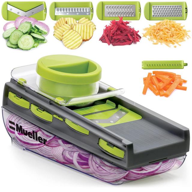 Mueller Five Blade Mandoline Slicer – Premium Quality Multi Purpose and Adjustable Vegetable Slicer, Cutter, Shredder, Veggie Slicers for Fruits and Vegetables with Non-Slip Container