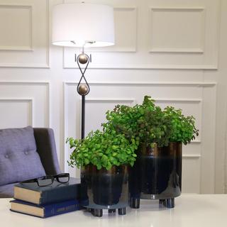 2-Piece Footed Ombre Ceramic Planter Set