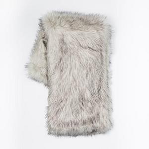 Faux Fur Brushed Tips Throw - Platinum