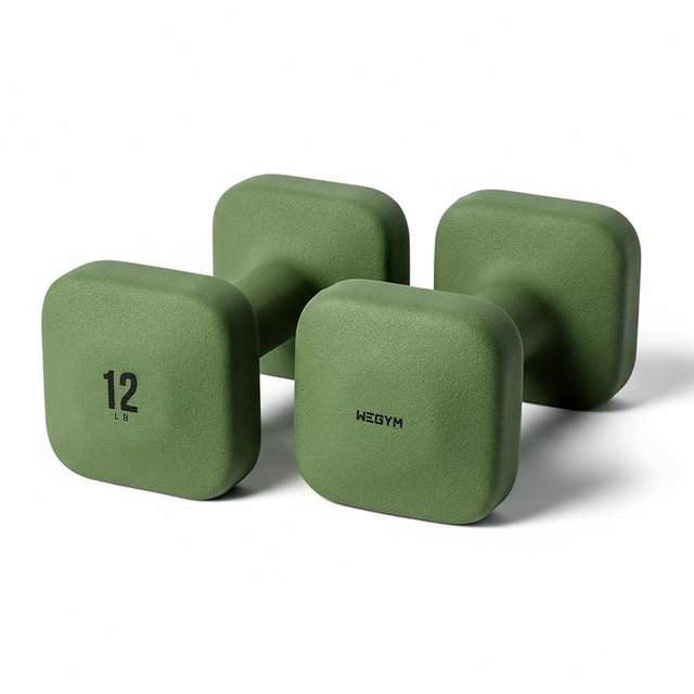 WeGym SafeGrip Square Dumbbells with Anti Slip Handles, Aesthetic Free Weights for Home Workouts, Stable Design Prevents Rolling during Floor Exercises