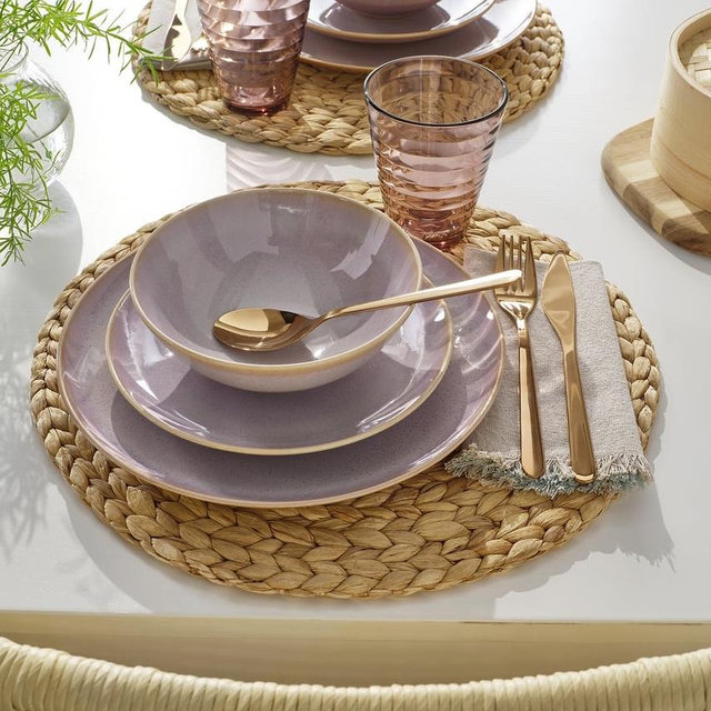 FÄRGKLAR 18-piece dinnerware set - light pink