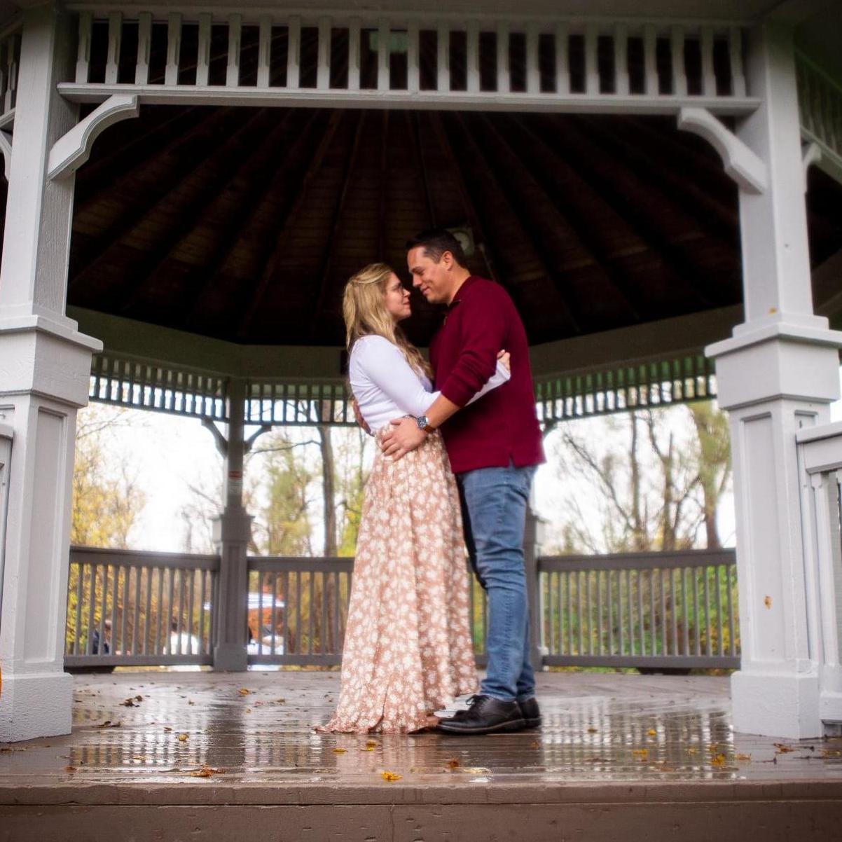 We got rained on as we were taking the last few of our engagement photos.