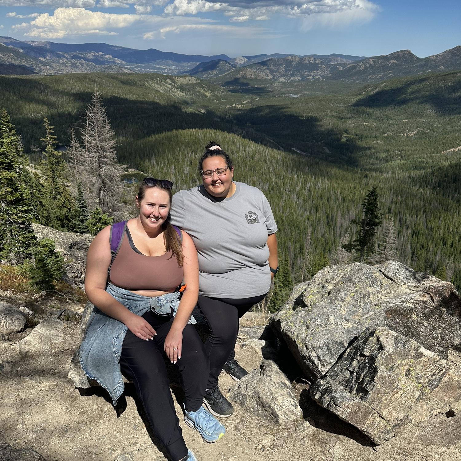 At the highest peak in our hike in Colorado