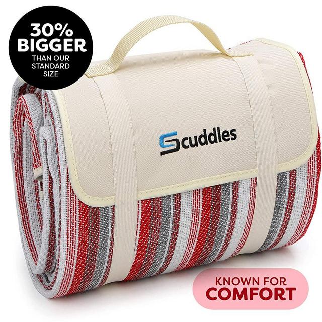 Picnic Outdoor Blanket Park Blanket Beach Mat for Camping on Grass Oversized Seats Adults Water Resistant Picnic Mat (60X60 Large Cherry CM05)