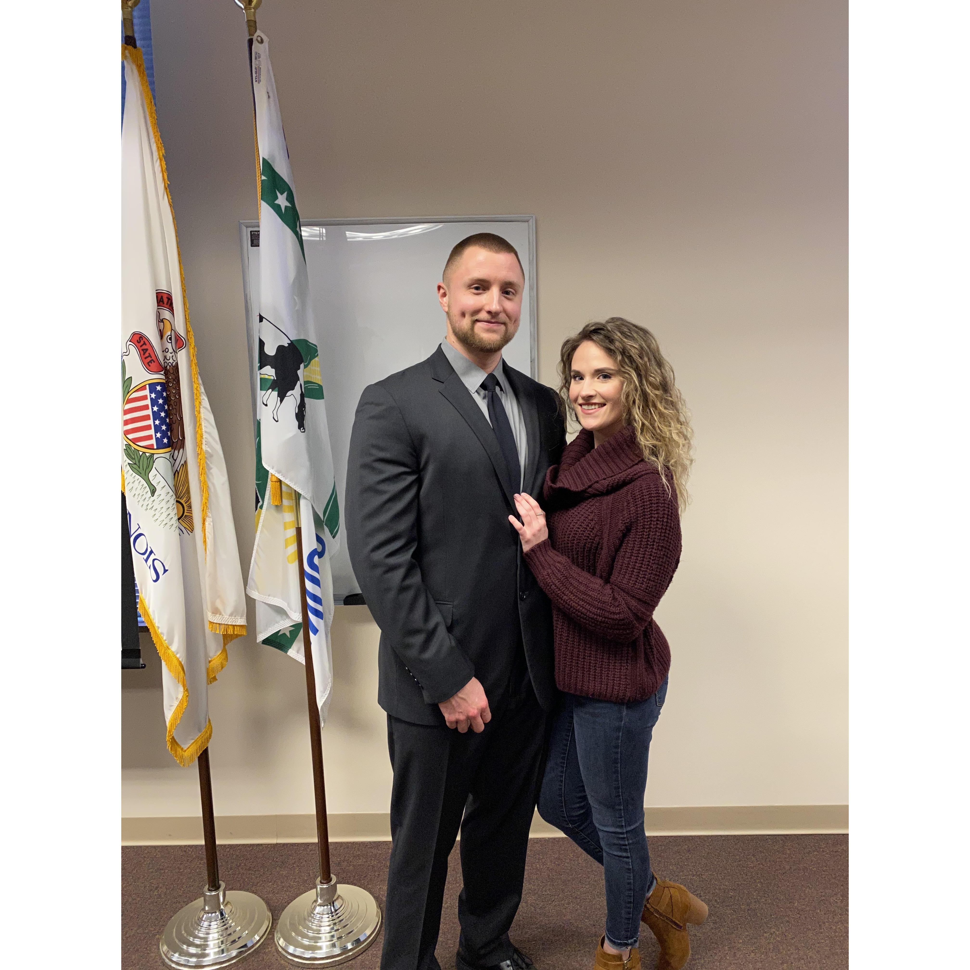 Mike being sworn in to the McHenry County Sheriffs Department - 2020