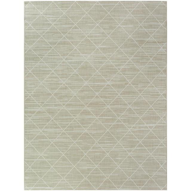 Trellis Tan 8 ft. x 10 ft. Indoor/Outdoor Area Rug