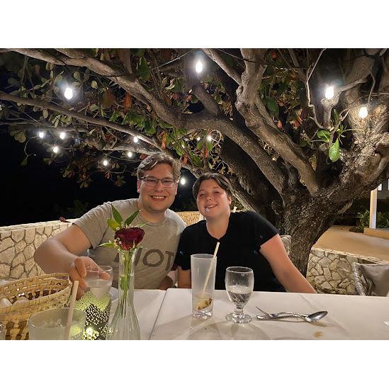Dinner under the star with the ocean crashing behind us.