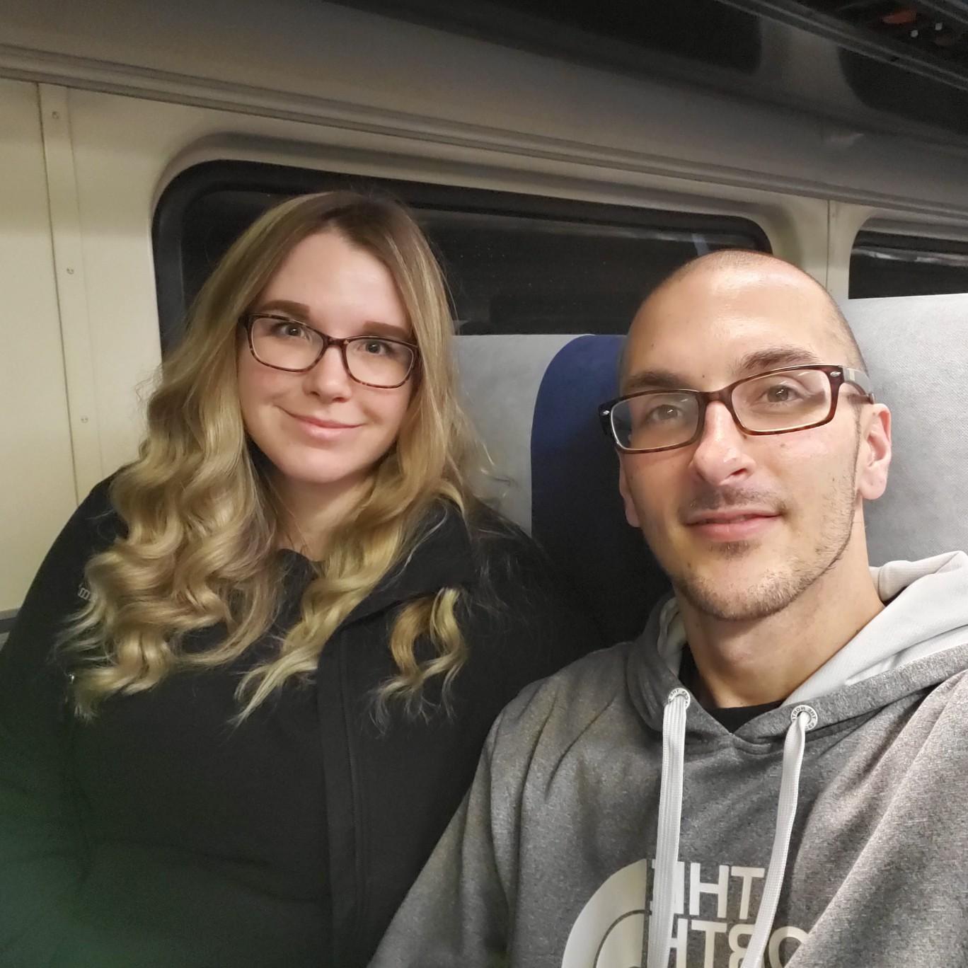 Our first train ride to Chicago.