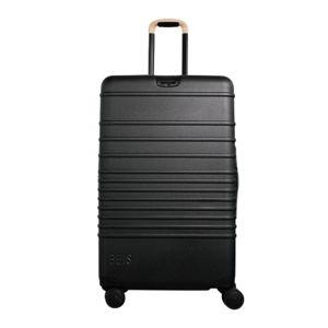 Beis Large Check-In Roller in Black w/ Beige Handle