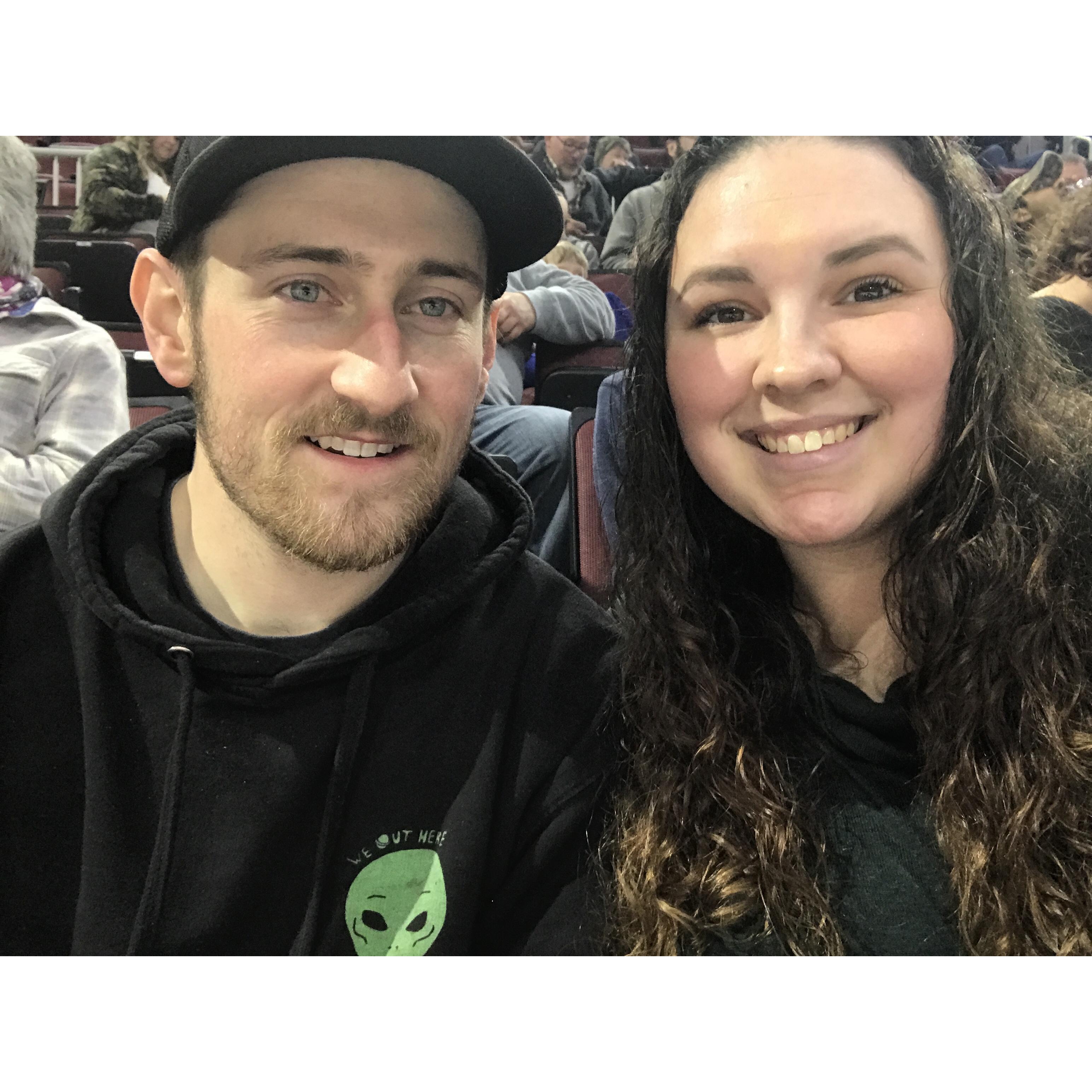 The day we finally went to a hockey game and learned we both HATE game horns