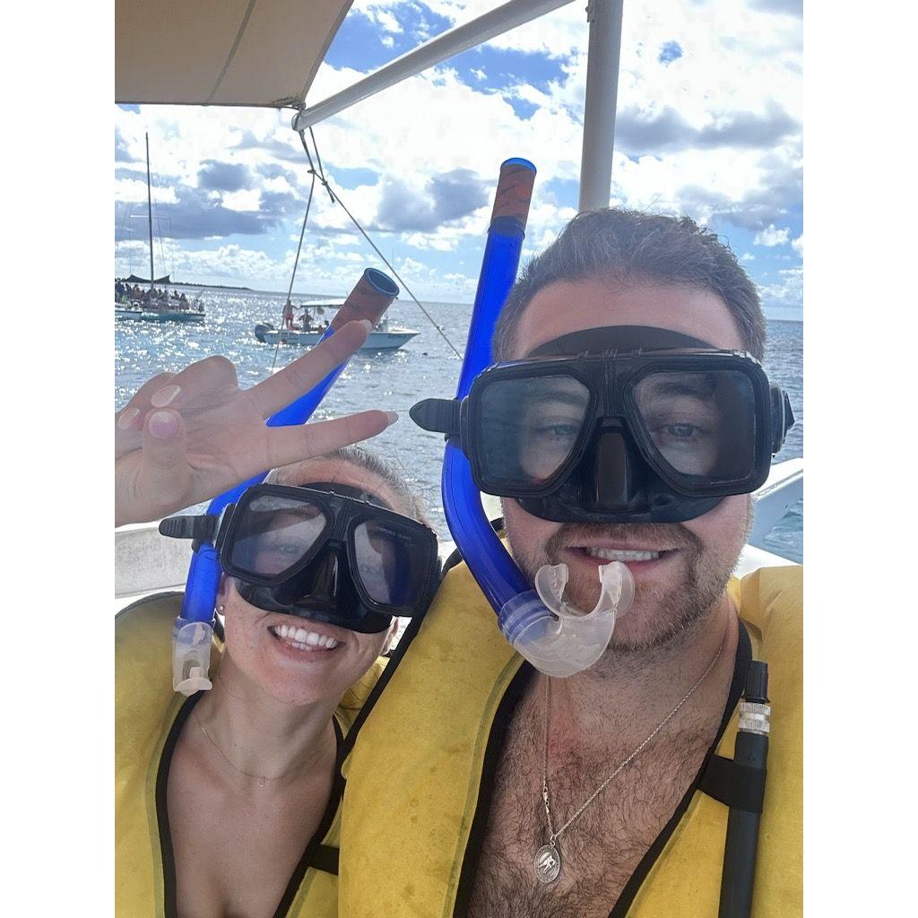Snorkeling excursion in Cozumel during our engagement trip!