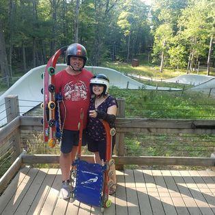 Summer Luging togther, showing our adventurous side!