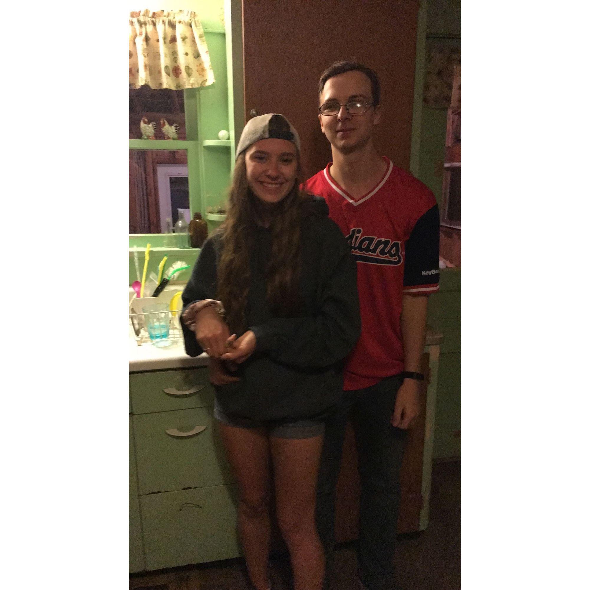 Our very first photo together on the day we made it official, August 31, 2019!