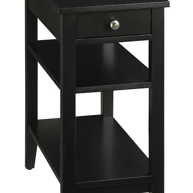 Convenience Concepts American Heritage 3-Tier End Table with Drawer, Black