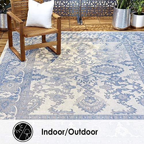 Home Dynamix Nicole Miller Patio Country Ayana Indoor/Outdoor Area Rug 5'2"x7'2", Traditional Gray/Blue